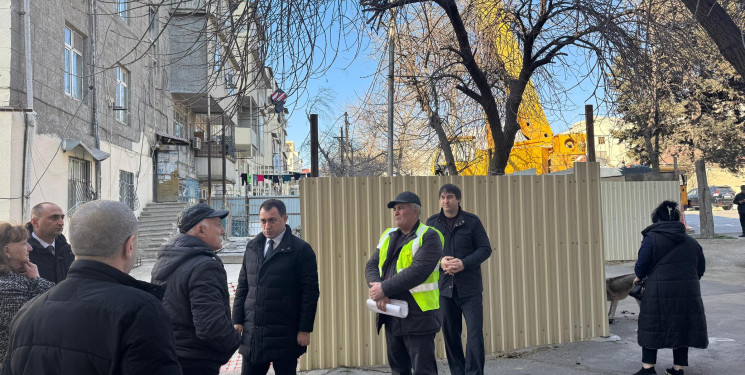 Rayon İcra Hakimiyyətinin başçısı Coşqun Cəbrayılov Əli Vəliyev küçəsi 6 ünvanına baxış keçirib