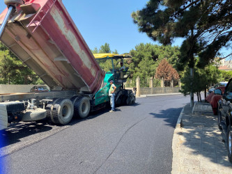 Nizami rayonunda yol infrastrukturunun yaxşılaşdırılması istiqamətində işlər davam etdirilir - 21-07-2026