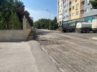 Nizami rayonunda yol infrastrukturunun yaxşılaşdırılması istiqamətində işlər davam etdirilir - 21-07-2026
