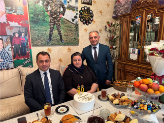 Vətən müharibəsi şəhidi Abasov Elvin Səxavət oğlunun ailəsi ziyarət edilib - 05.04.2025