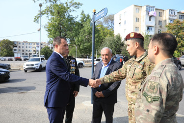 Vətən Müharibəsi Qəhrəmanı şəhid mayor Amid Heydərovun adını daşıyan küçənin ünvan lövhəsinin açılışı  - 28.09.2023