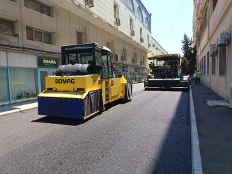Nizami rayonunda yol infrastrukturunun yenilənməsi işləri davam etdirilir - 08.07.2026