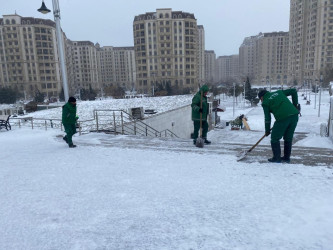 Nizami rayonunda qarın təmizlənməsi ilə bağlı tədbirlər davam etdirilir - 01.03.2025