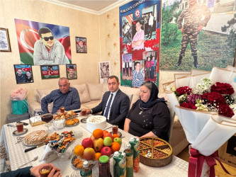 Vətən müharibəsi şəhidi Abasov Elvin Səxavət oğlunun ailəsi ziyarət edilib - 05.04.2025