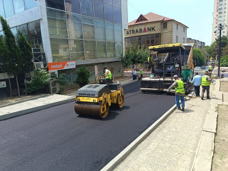 Nizami rayonunda yol infrastrukturunun yenilənməsi işləri davam etdirilir - 08.07.2026