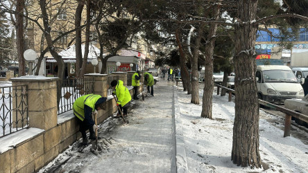 Nizami rayonunda qarın təmizlənməsi ilə bağlı tədbirlər davam etdirilir - 01.03.2025