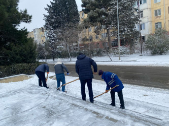 Nizami rayonunda qarın təmizlənməsi ilə bağlı tədbirlər davam etdirilir - 01.03.2025