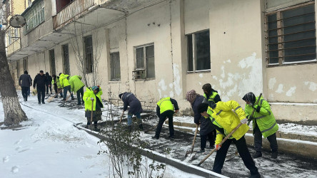 Nizami rayonunda qarın təmizlənməsi ilə bağlı tədbirlər davam etdirilir - 01.03.2025