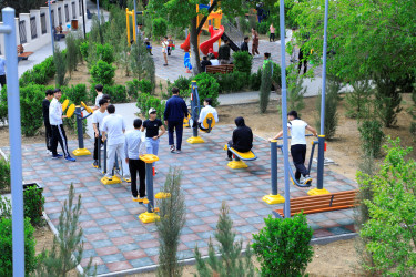 Nəsimi küçəsi 32a ünvanındakı park abadlaşdırılaraq sakinlərin istifadəsinə verilib - 04.05.2024