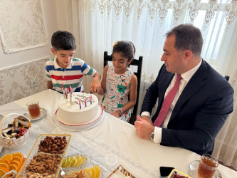 Vətən Müharibəsi Qəhrəmanı mayor Amid Heydərovun ailəsi ziyarət olunub - 15.07.2024