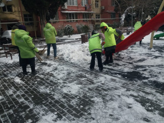 Nizami rayonunda qarın təmizlənməsi ilə bağlı tədbirlər davam etdirilir - 01.03.2025