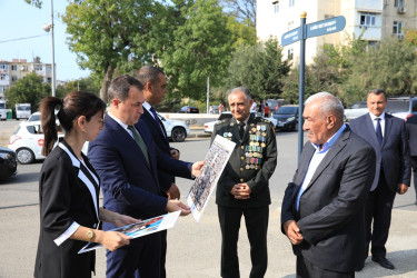 Vətən Müharibəsi Qəhrəmanı şəhid mayor Amid Heydərovun adını daşıyan küçənin ünvan lövhəsinin açılışı  - 28.09.2023