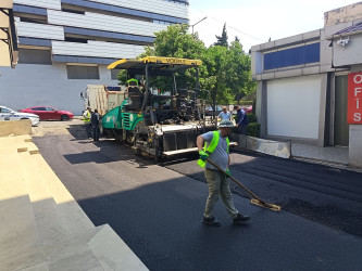 Nizami rayonunda yol infrastrukturunun yenilənməsi işləri davam etdirilir - 08.07.2026