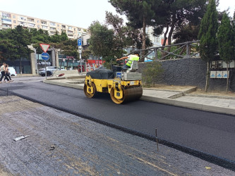 Nizami rayonunda yol infrastrukturunun yenilənməsi işləri davam etdirilir - 08.07.2026