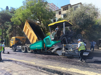 Nizami rayonunda yol infrastrukturunun yenilənməsi işləri davam etdirilir 09-09-2026