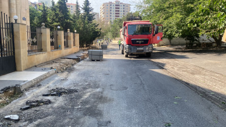Nizami rayonunda yol infrastrukturunun yaxşılaşdırılması istiqamətində işlər davam etdirilir - 21-07-2026