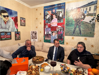 Vətən müharibəsi şəhidi Abasov Elvin Səxavət oğlunun ailəsi ziyarət edilib - 05.04.2025