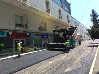 Nizami rayonunda yol infrastrukturunun yenilənməsi işləri davam etdirilir - 08.07.2026