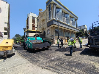 Nizami rayonunda yol infrastrukturunun yenilənməsi işləri davam etdirilir - 08.07.2026