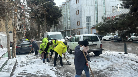 Nizami rayonunda qarın təmizlənməsi ilə bağlı tədbirlər davam etdirilir - 01.03.2025